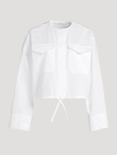 Drawstring Poplin Shirt
