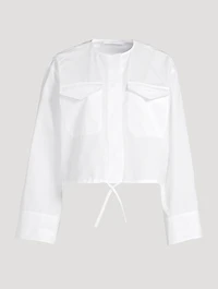 Drawstring Poplin Shirt