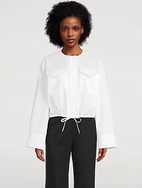 Drawstring Poplin Shirt