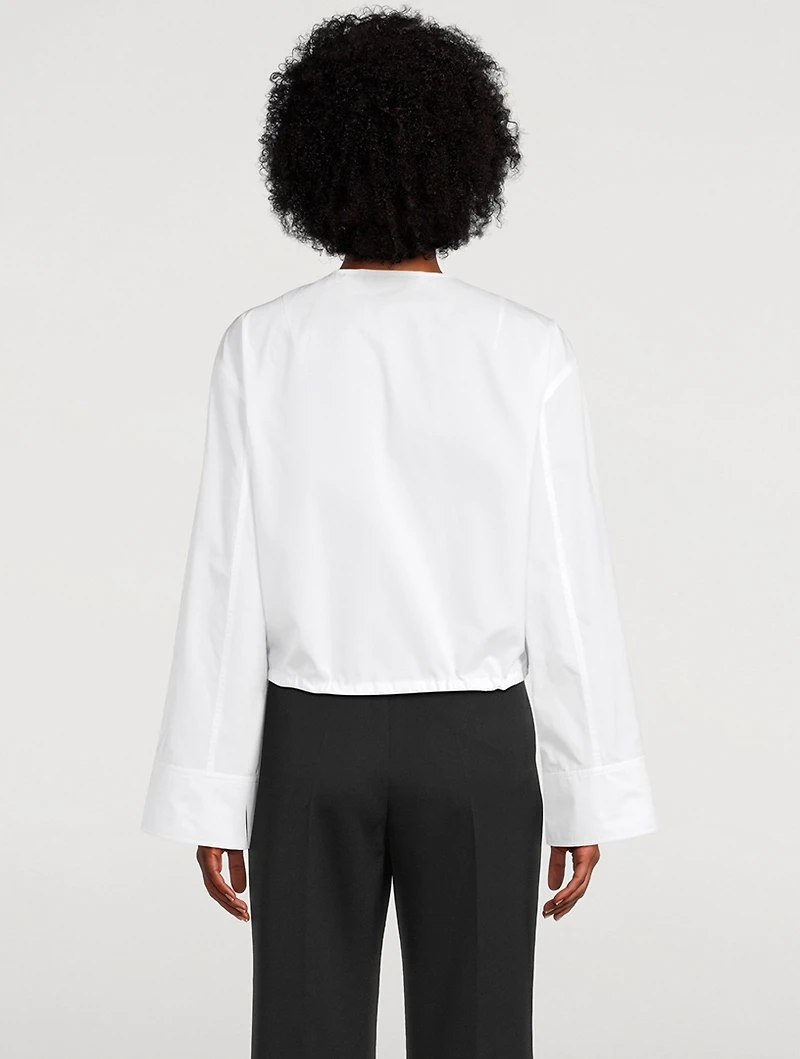 Drawstring Poplin Shirt