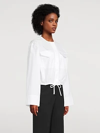 Drawstring Poplin Shirt