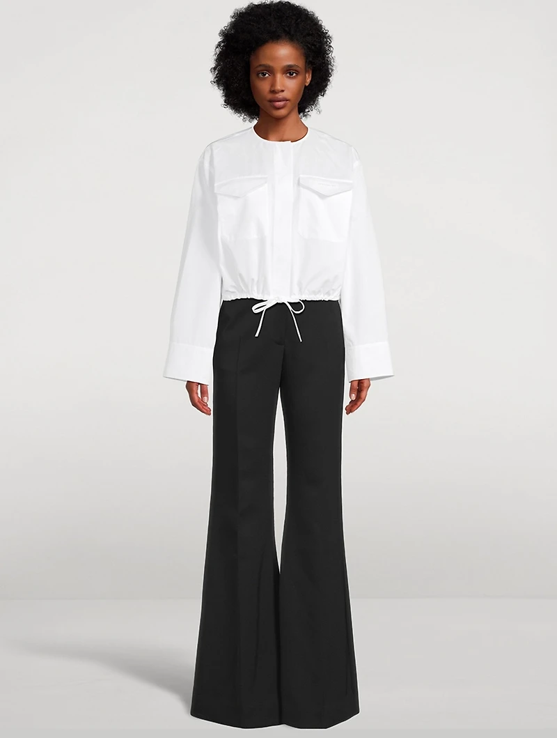 Drawstring Poplin Shirt