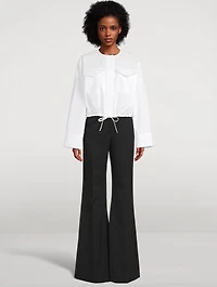 Drawstring Poplin Shirt