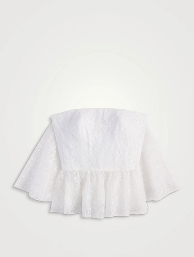 Strapless Lace Blouse With Cape