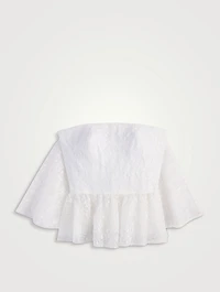 Strapless Lace Blouse With Cape