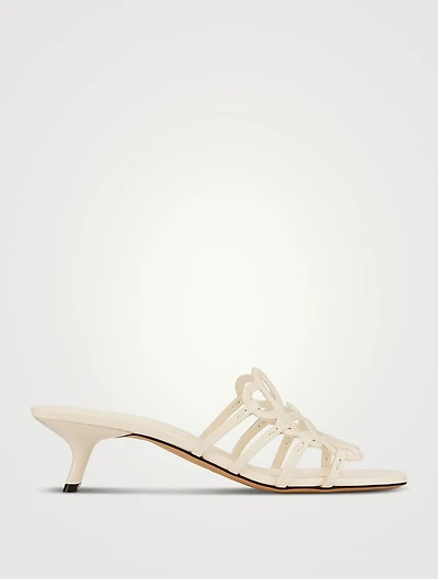 Loewe x Paula's Ibiza Petal Anagram Leather Mules