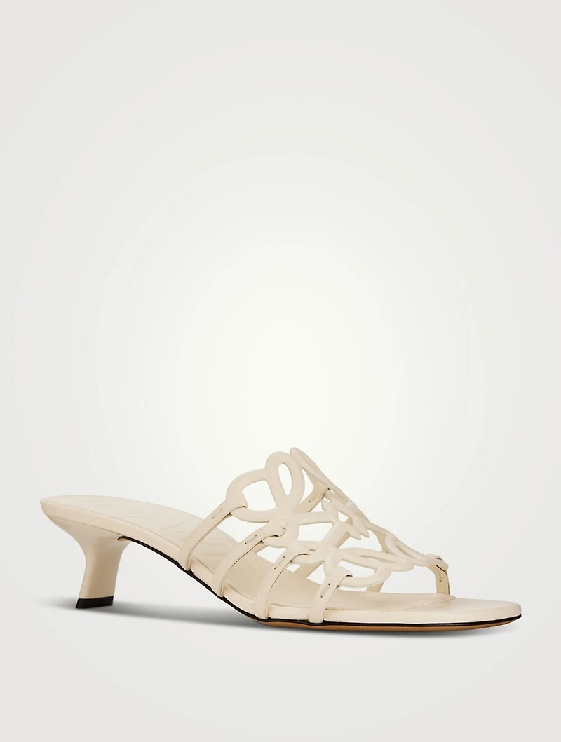 Loewe x Paula's Ibiza Petal Anagram Leather Mules