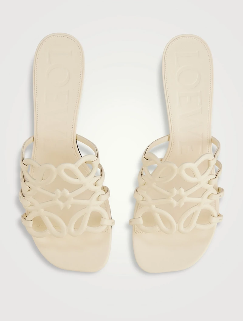 Loewe x Paula's Ibiza Petal Anagram Leather Mules