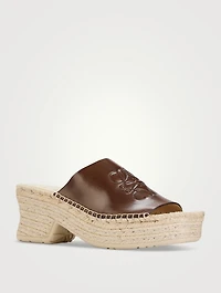 Loewe x Paula's Ibiza Petal Leather Espadrille Mules