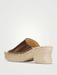 Loewe x Paula's Ibiza Petal Leather Espadrille Mules