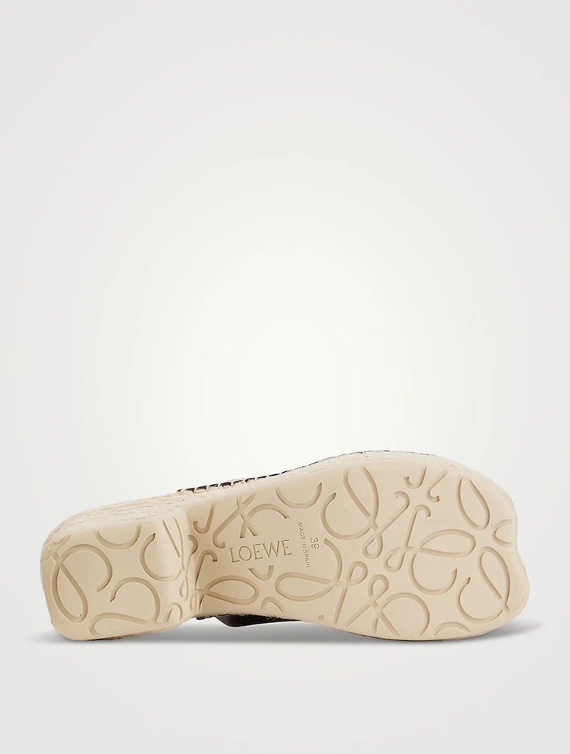 Loewe x Paula's Ibiza Petal Leather Espadrille Mules