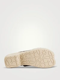 Loewe x Paula's Ibiza Petal Leather Espadrille Mules