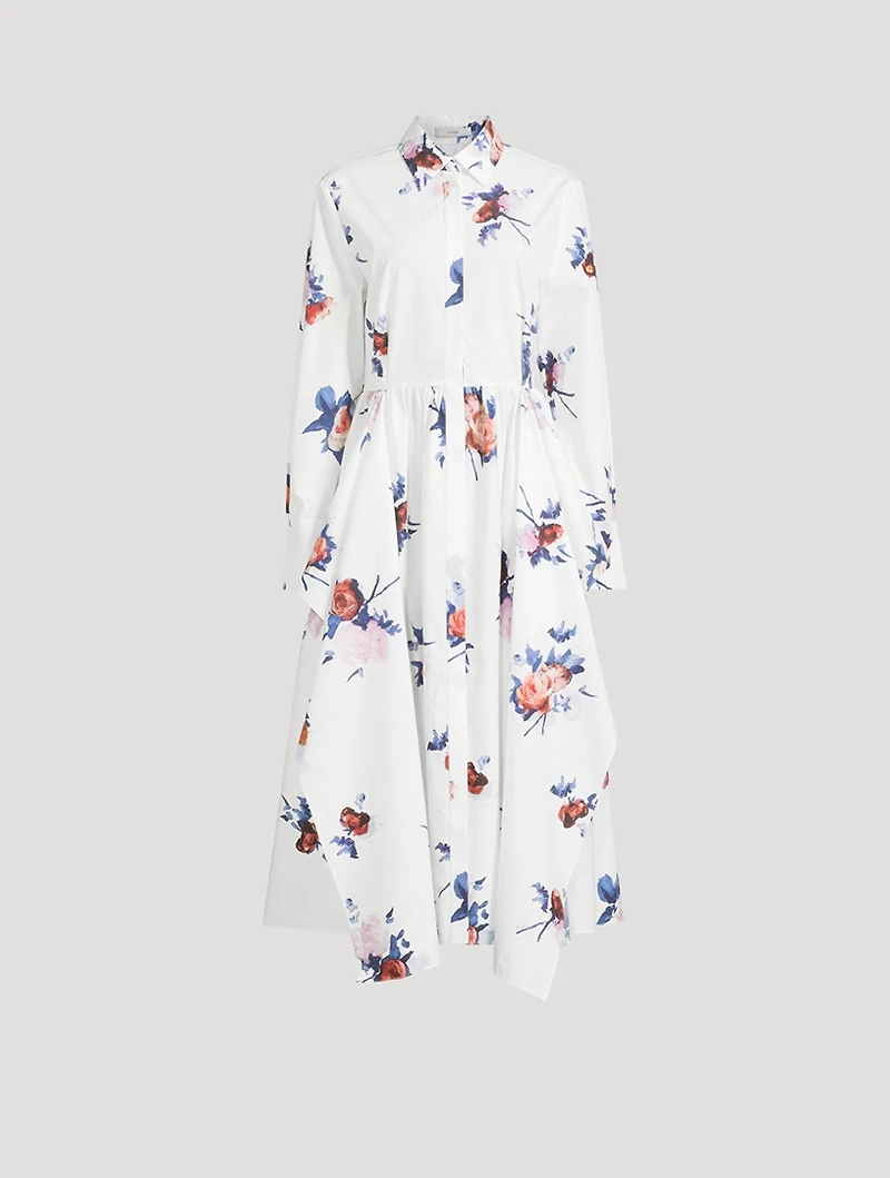 Poplin Shirt Dress Floral Print