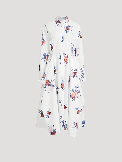 Poplin Shirt Dress Floral Print