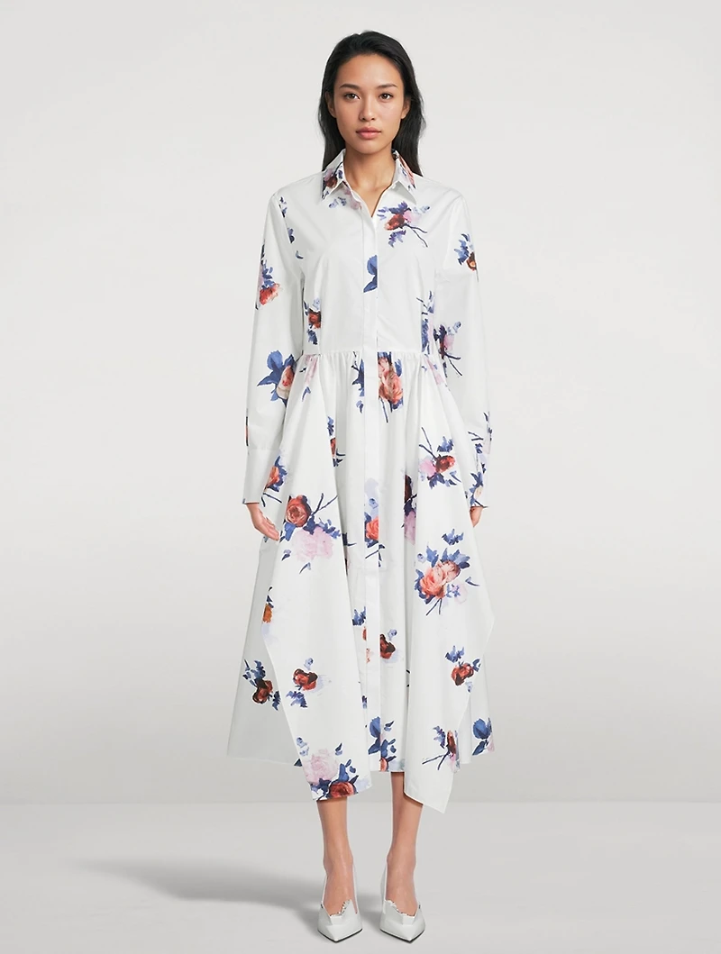 Poplin Shirt Dress Floral Print