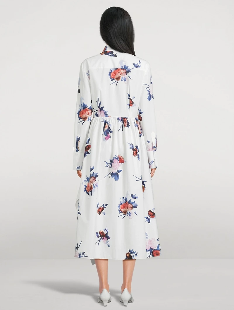 Poplin Shirt Dress Floral Print