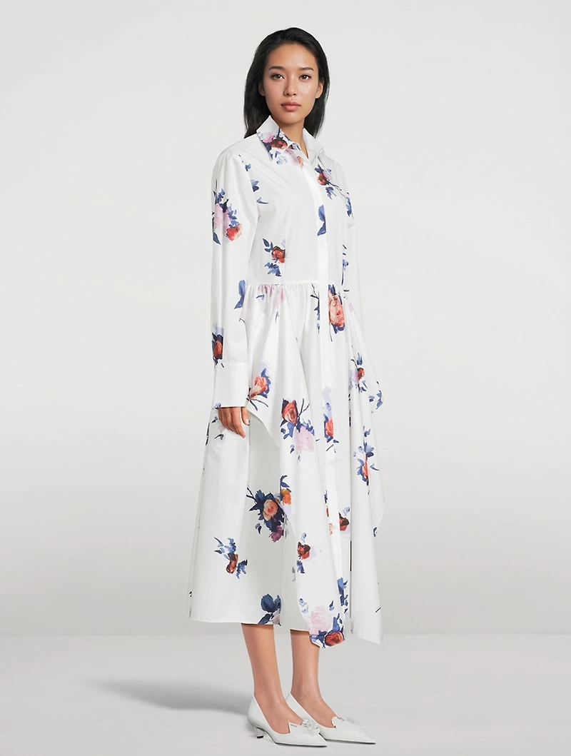 Poplin Shirt Dress Floral Print