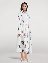 Poplin Shirt Dress Floral Print