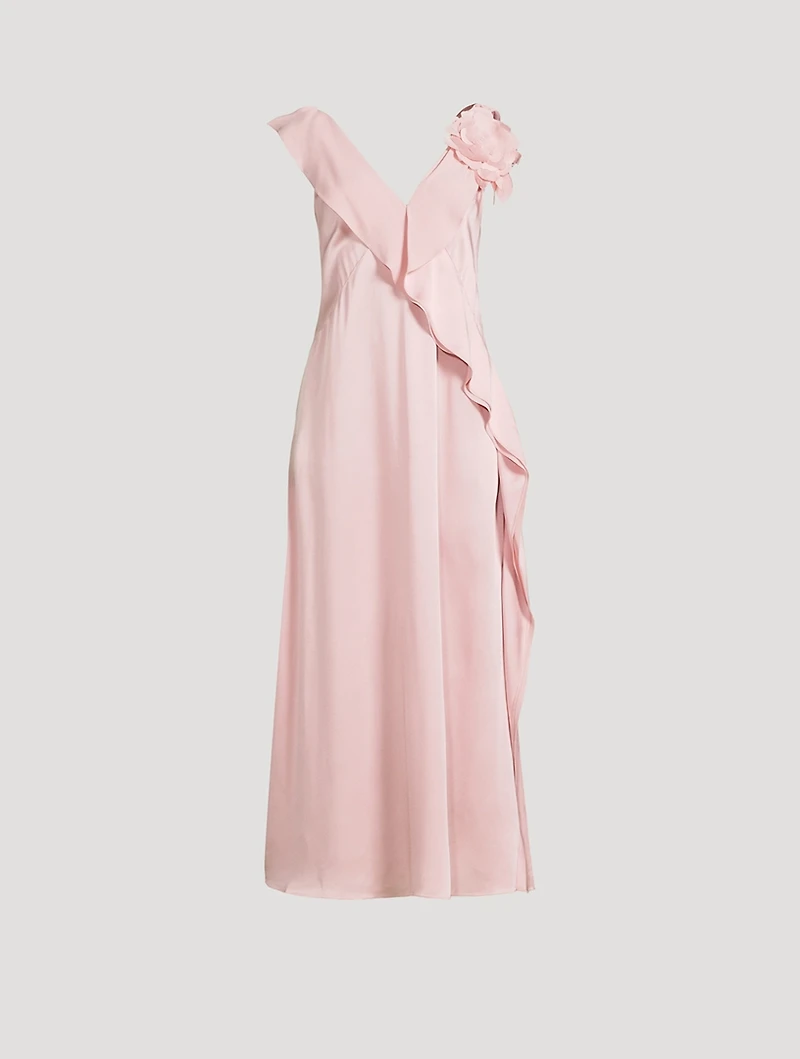 Ruffled Satin Dress