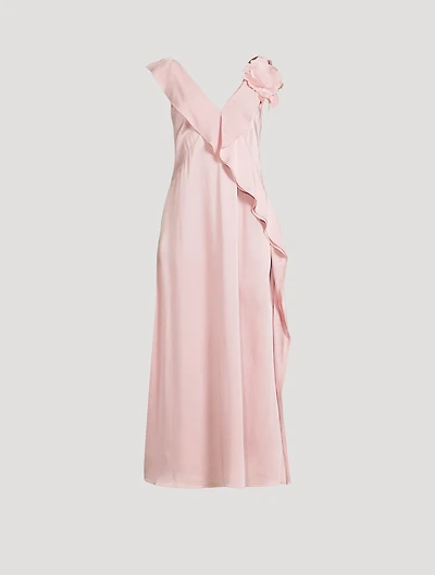 Ruffled Satin Dress