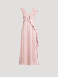 Ruffled Satin Dress