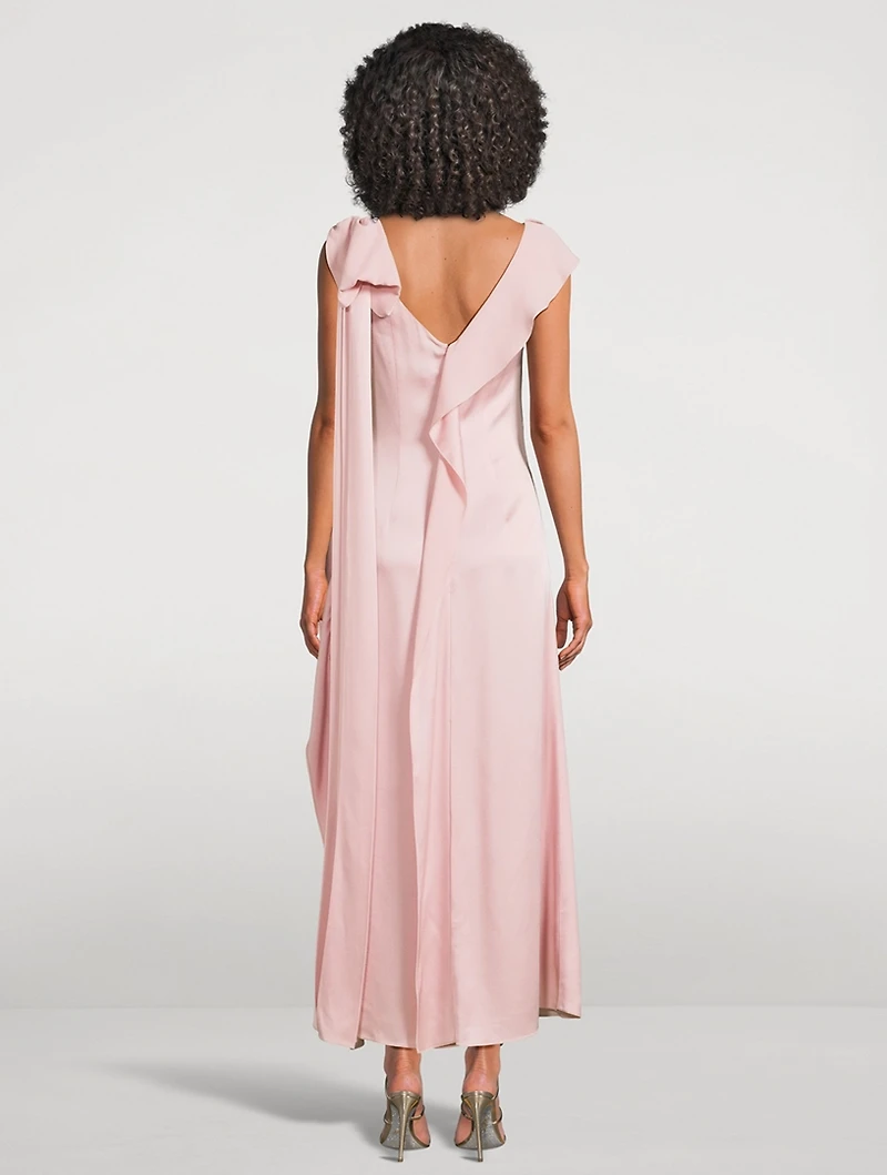 Ruffled Satin Dress