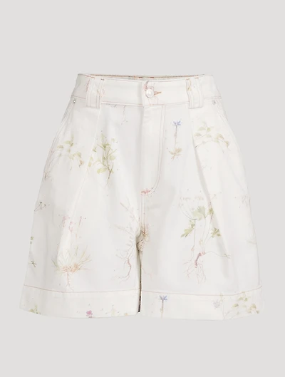 Denim Shorts Floral Print