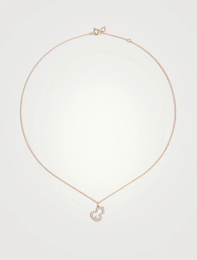 Petite Wulu 18K Rose Gold Necklace With Akoya Pearl And Diamonds