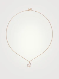 Petite Wulu 18K Rose Gold Necklace With Akoya Pearl And Diamonds