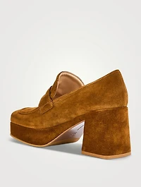 Rouen Suede Platform Penny Loafers