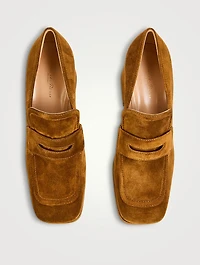 Rouen Suede Platform Penny Loafers