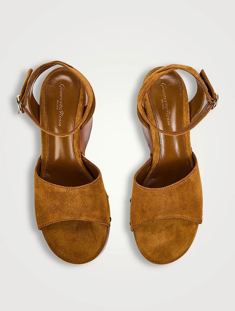 Suede Platform Wedge Sandals
