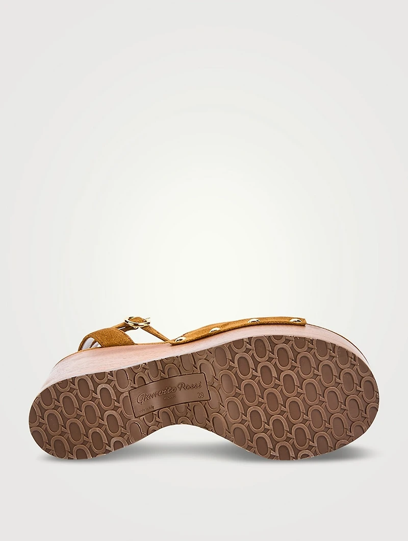 Suede Platform Wedge Sandals
