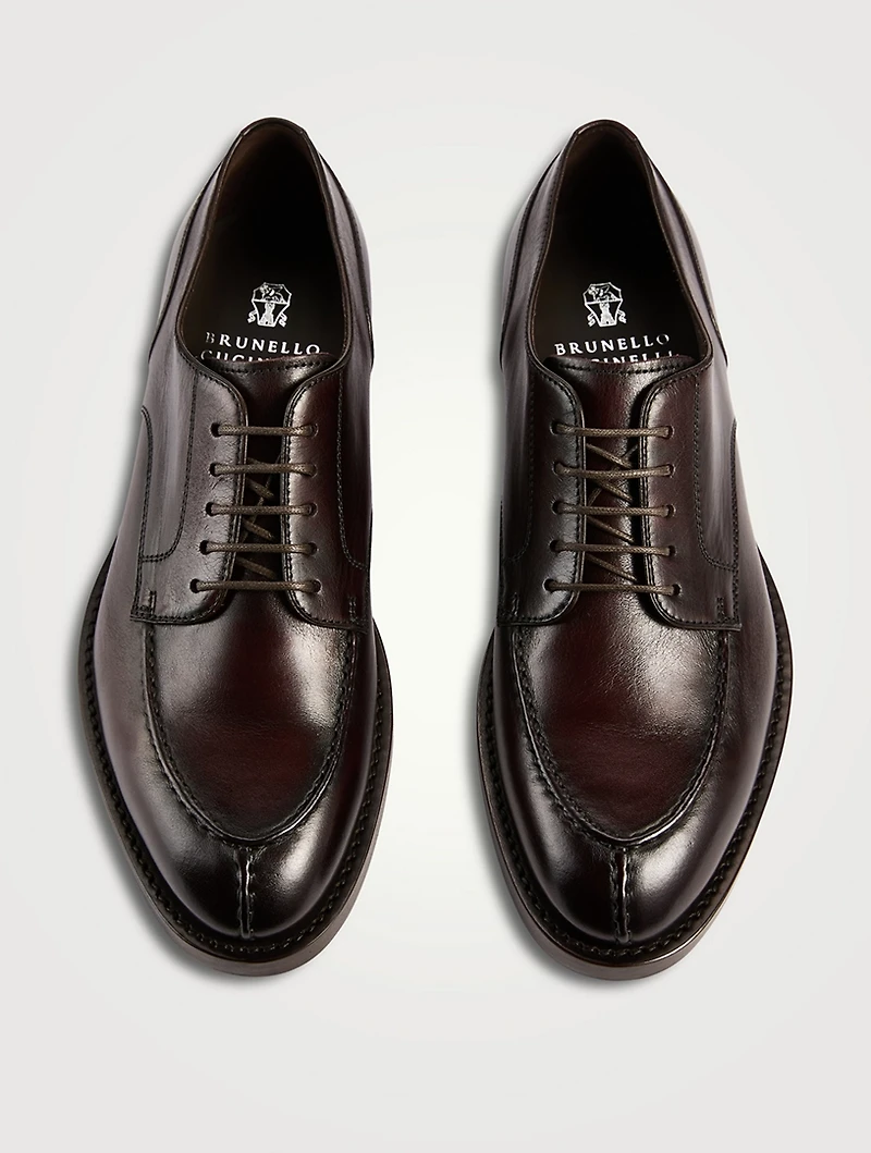 Burnished Calfskin Derby Shoes