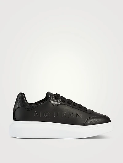 Oversized Leather Sneakers With Logo