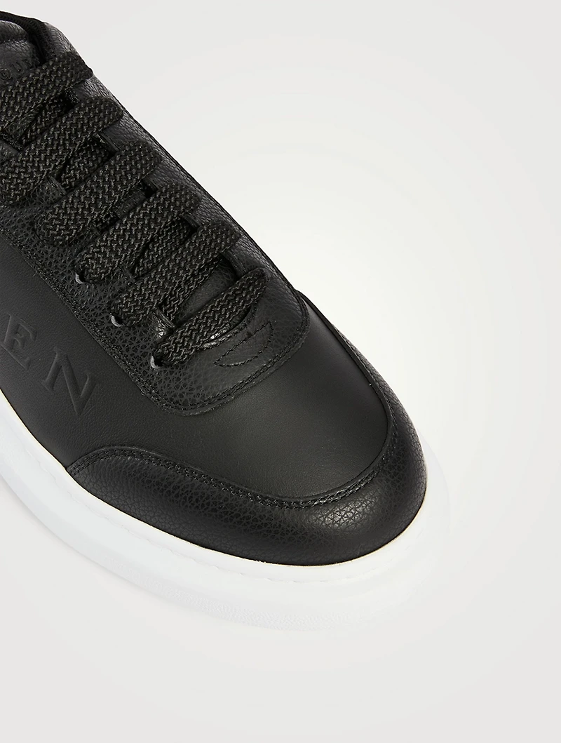 Oversized Leather Sneakers With Logo
