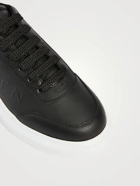 Oversized Leather Sneakers With Logo