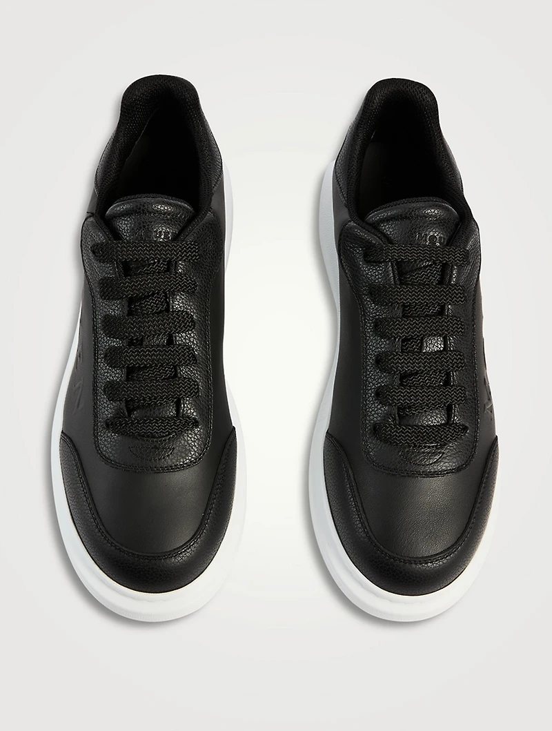 Oversized Leather Sneakers With Logo