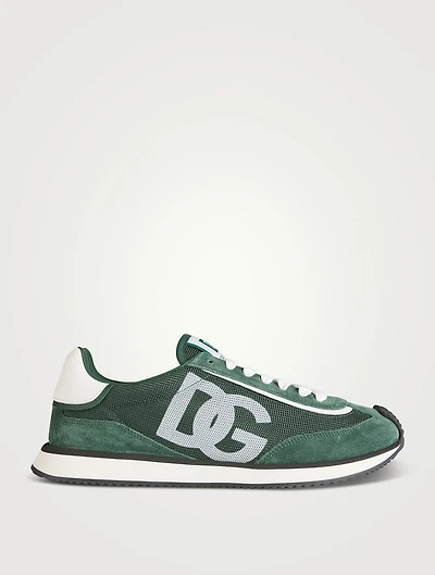Suede And Mesh Sneakers