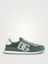 Suede And Mesh Sneakers