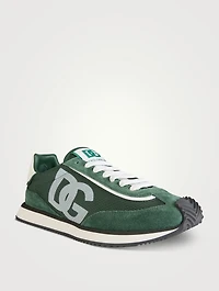 Suede And Mesh Sneakers