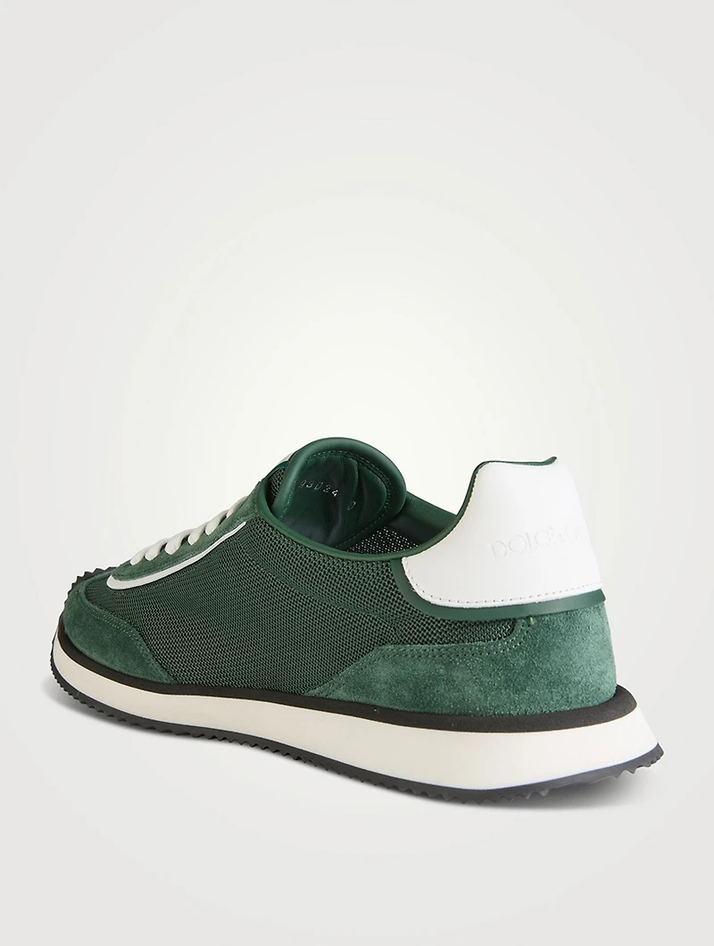Suede And Mesh Sneakers