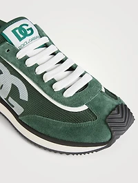 Suede And Mesh Sneakers