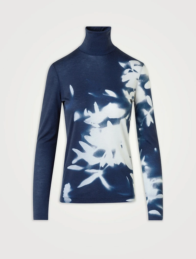 Wildflower Jacquard Knit Turtleneck