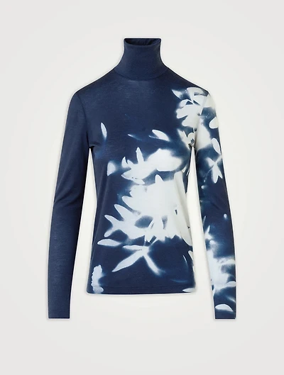 Wildflower Jacquard Knit Turtleneck