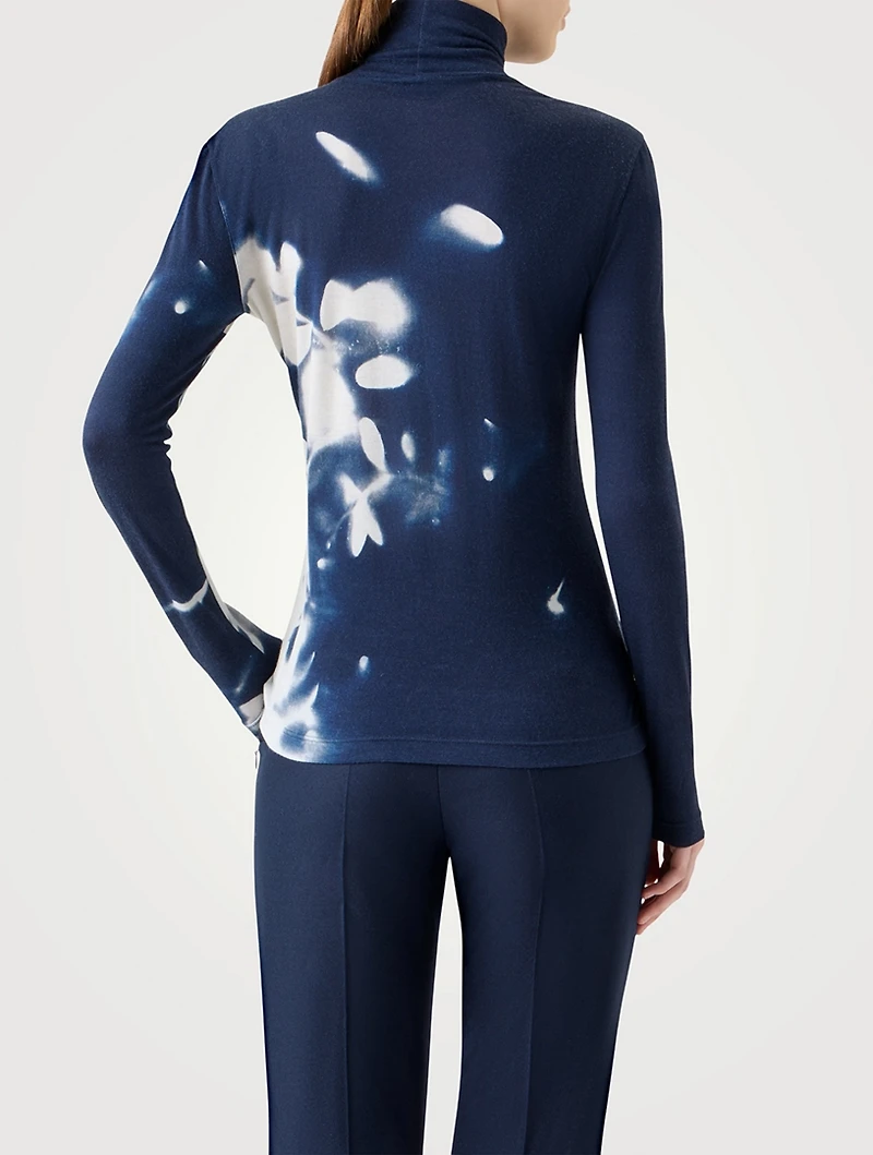 Wildflower Jacquard Knit Turtleneck