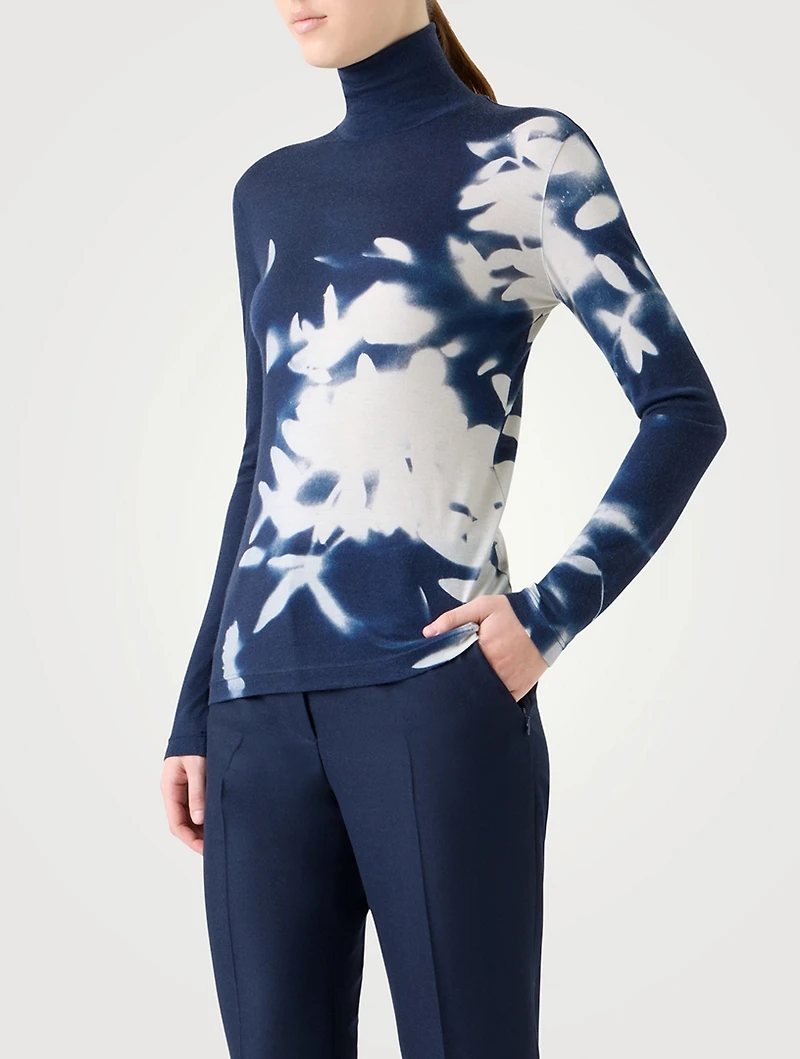 Wildflower Jacquard Knit Turtleneck