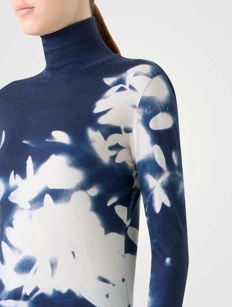 Wildflower Jacquard Knit Turtleneck