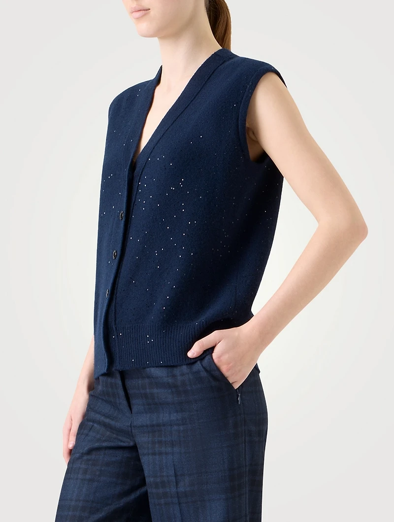 Sequin Sweater Vest