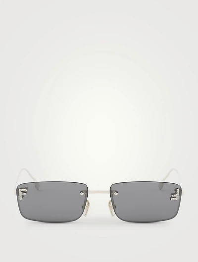 Fendi First Crystal Rectangular Sunglasses